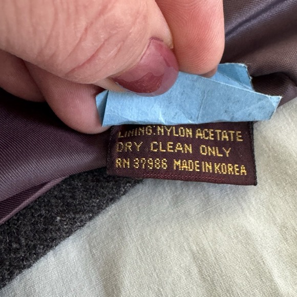 Peabody House Vintage Wool Dark Gray One Button Blazer Size 11/12 - Picture 10 of 14